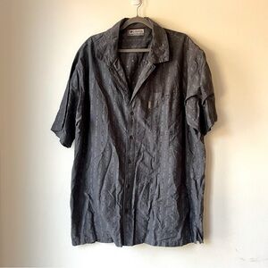 Vintage Columbia Sportswear Gray Button Up Short Sleeve Camp Shirt Men’s X-Large
